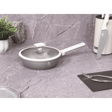 Tigaie adanca cu capac Berlinger Haus, Aspen, 24 cm, 2.3 L, aluminiu forjat, gri mat