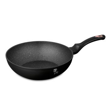 Tigaie Wok Berlinger Haus, Black Rose, 30 cm, 4.8 L, aluminiu forjat, negru