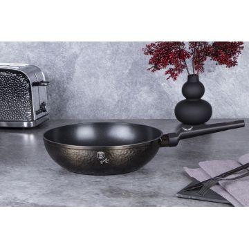 Tigaie Wok Berlinger Haus, Primal Gloss, 28 cm, 3.2 L, aluminiu forjat, negru