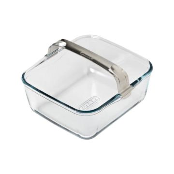 Vas pentru airfryer, cu maner detasabil, sticla termorezistenta, 20x18cm/2L - Pyrex
