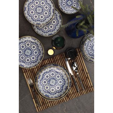 Serviciu de masă 24 bucăți NNROT24Y2891312, Multicolor, 24x24x2 cm - Multicolor