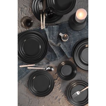 Serviciu de masă 24 bucăți PTN24Y2M0011, Antracit, 25x25x2 cm - Antracit