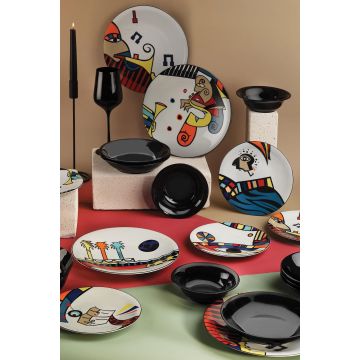 Serviciu de masă 24 bucăți ZG24Y24308739R04, Multicolor - Multicolor