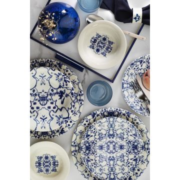 Serviciu de masa, 24 piese,  Portelan, Multicolor - Multicolor