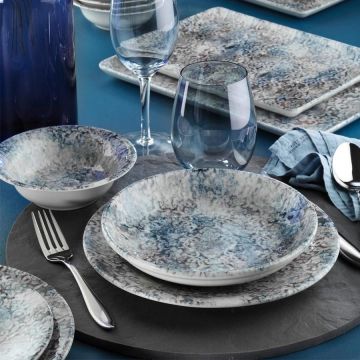 Serviciu de masa, 24 piese,  Portelan, Multicolor - Multicolor