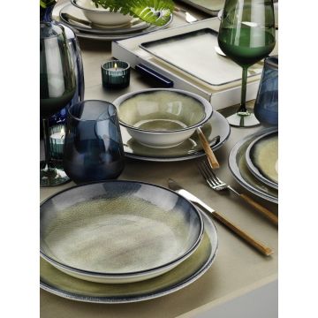 Serviciu de masa, 26 piese,  Portelan, Bluemarin - Maro - Albastru