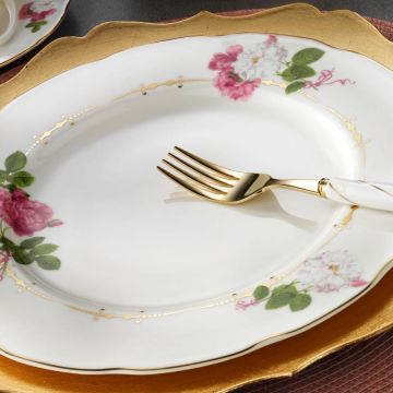 Serviciu de masa, 30 piese,  Portelan, Alb - Alb