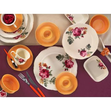 Serviciu de masa, 38 piese,  Portelan, Multicolor - Multicolor