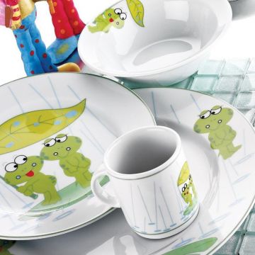 Serviciu de masa, 5 piese pentru micul dejun,  Portelan, Multicolor - Multicolor