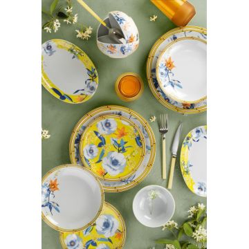 Serviciu de masă 50 bucăți Flora, Multicolor, 18x13 cm - Multicolor