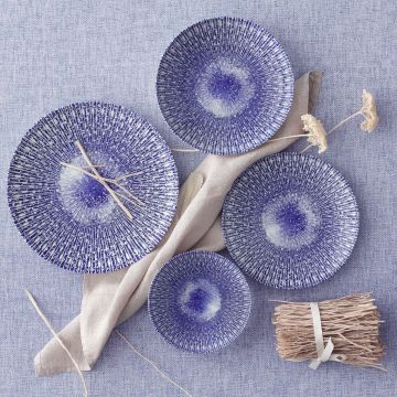 Serviciu de masa, Set 24 piese pentru cina, Portelan, Multicolor - Multicolor