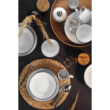 Set de cină, Alb, 25x3x25 cm - Alb