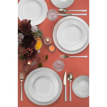 Set de cină, Alb, 27 cm - Alb