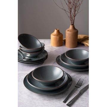 Set de cină, Albastru, 25x3x25 cm - Albastru