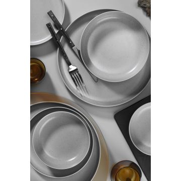 Set de cină, Gri, 27x3x27 cm - Gri
