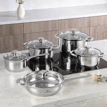 Set de gatit 10 piese, Blaumann, Gourmet, inox, argintiu