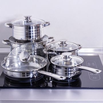 Set de gatit 10 piese, Blaumann, Gourmet Jumbo, inox, argintiu