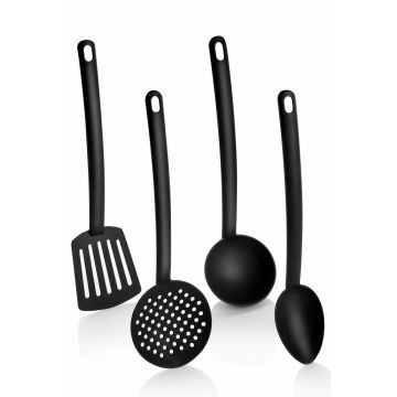 Set de ustensile de bucătărie, Negru, 34x5x34 cm - Negru