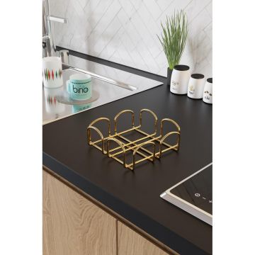 Suport de șervețele Napkin Holder Sevilla, Aur, 20x7x20 cm - Auriu