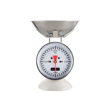 Cantar de bucatarie mecanic, Brandani, 2 kg, 10 g, inox, alb