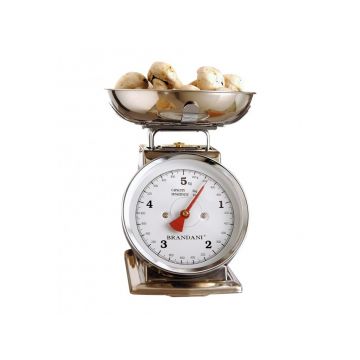 Cantar de bucatarie mecanic, Brandani, 5 kg, 20 g, inox, argintiu