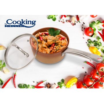 Cratita cu capac Ceramica Do Brazil, Cooking by Heinner, 1.2 L, 16x7.5 cm, aluminiu