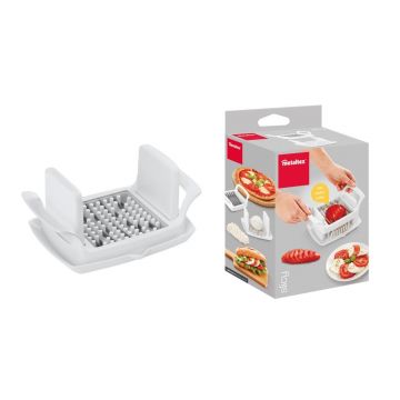Feliator pentru fructe si legume Metaltex, 10 x 15 x 23 cm, inox/plastic, alb