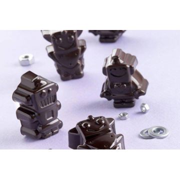 Forma de copt din silicon Robochoc, Silikomart Easy Choco, 12 forme, 3.95 x 2.7 cm
