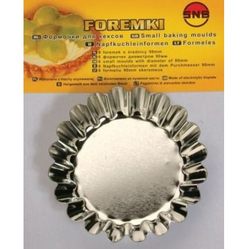 Forme pentru prajituri 6 piese, Snb, aluminiu, 9 cm