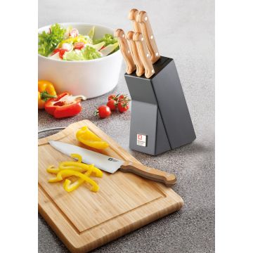 Set 6 cutite + suport, Richardson Sheffield, Artisan, inox/lemn