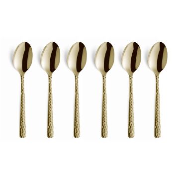 Set 6 lingurite pentru cafea, Amefa, Felicity, inox, sampanie