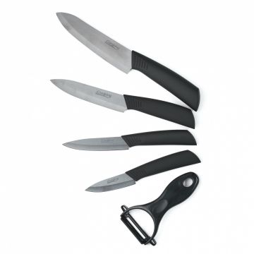 Set cutite 5 piese, Cook in Style, Heinner Home, ceramica/plastic, negru