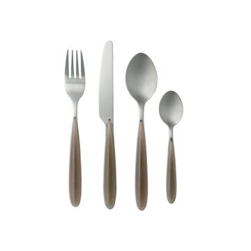Set tacamuri 16 piese, Brandani, inox, gri dove