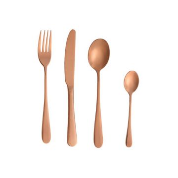Set tacamuri 16 piese, Sottobasco Rose Gold, Brandani, inox