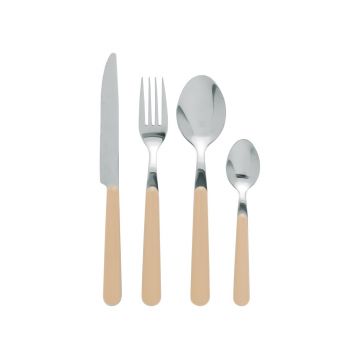 Set tacamuri 24 piese, Jolly, Excelsa, inox, crem