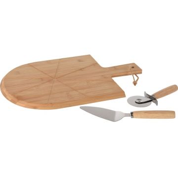 Set tocatot si cutit pentru pizza, 43x30x1.5 cm, bambus