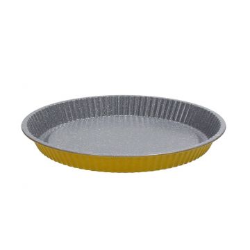 Tava de copt, Tognana, Natlo Vintage, 26 cm Ø, otel carbon, galben