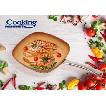 Tigaie grill Ceramica Do Brazil, Cooking by Heinner, 28x4 cm, aluminiu