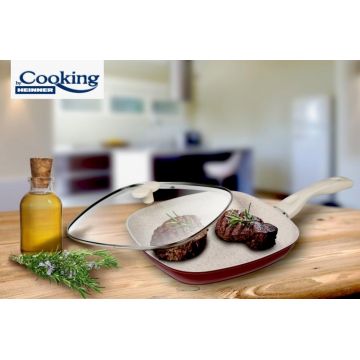 Tigaie grill cu capac Marlene, Cooking by Heinner, 28x4 cm, aluminiu