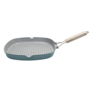 Tigaie grill, Tognana, Natlo Vintage, 28 x 28 cm, aluminiu, albastru
