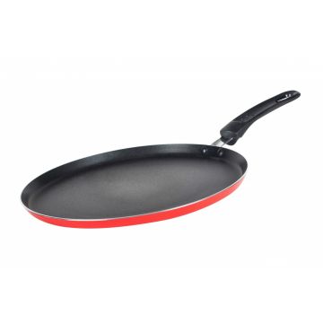 Tigaie pentru clatite Miran, Vanora Home, 24 x 1.5 cm, aluminiu, rosu si negru