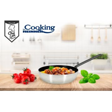 Tigaie profesionala Wok, Cooking by Heinner, 28x8 cm, aluminiu presat
