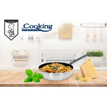 Tigaie profesionala Wok, Cooking by Heinner, 30x8 cm, aluminiu presat