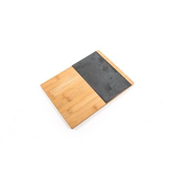Tocator din bambus cu ardezie, Mercury, 30x22x1.5 cm