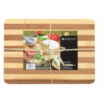 Tocator din bambus Panda Stripes, Ambition, 35x25 cm