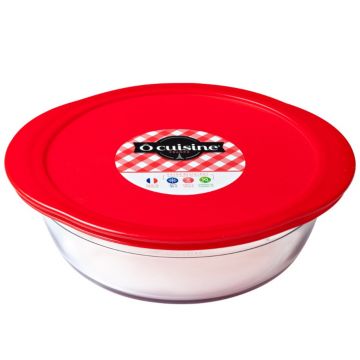 Vas de copt termorezistent cu capac Cook&Store, Ocuisine, 2.3 L, sticla
