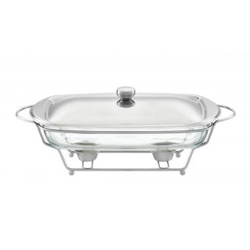 Chafing dish / Vas termorezistent cu incalzitor Helios, Ambition, 3.6 L, sticla