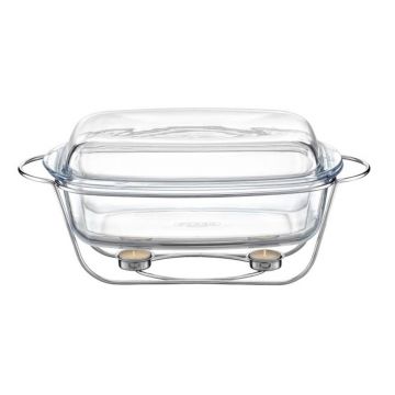 Chafing dish / Vas termorezistent cu incalzitor Saule, Ambition, 7 L, sticla