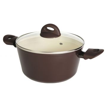 Oala cu capac Pure Line, Ambition, 24 cm, 5 L, invelis ceramic Ilag