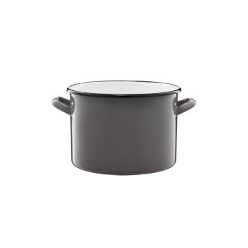 Oala emailata Emalia Olkusz, 5.5 L, otel carbon, gri